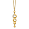 14K Yellow Gold Diamond Circles 18 Inch Drop Necklace