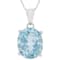 Sky Blue Topaz Solitaire Pendant Necklace In Sterling Silver