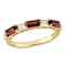 Garnet and White Topaz 10K Yellow Gold Ring 1.18ctw