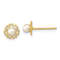 14k Yellow Gold 6mm Polished Small Heart Petals and Freshwater Cultured
Pearl Stud Earrings