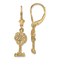 14K Yellow Gold Textured Palm Tree Dangle Earrings