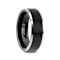 ASTON Black Brushed Center Tungsten Ring with Polished Beveled Edges 7mm