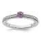 14K White Gold Stackable Expressions Amethyst and Diamond Ring 0.075ctw