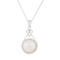 10-11mm Button White Cultured Freshwater Pearl and CZ Rhodium Over
Sterling Silver Pendant