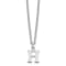 Rhodium Over Sterling Silver Cutout Letter H Initial Necklace