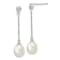 Rhodium Over Sterling Silver 8-9mm Rice Freshwater Cultured Pearl CZ
Post Dangle Earrings