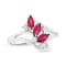 0.41ctw Diamond and Ruby Marquise Ring in 14k White Gold