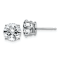 Rhodium Over 14K White Gold 4ct. 8.0mm Round G H I True Light Moissanite Earrings