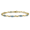 14k Yellow Gold and Rhodium Over 14k Yellow Gold Fancy Diamond and Blue
Topaz Bracelet
