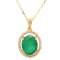 4.24 Ctw Emerald and 0.28 Ctw White Diamond Pendant in 14K YG