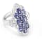 Rhodium Over Sterling Silver Oval Tanzanite and White Zircon Ring 1.46ctw