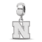 Sterling Silver Rhodium-plated LogoArt University of Nebraska Small
Dangle Bead