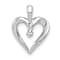 Rhodium Over 14k White Gold Diamond Heart Pendant