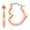 14k Rose Gold 5/8" Heart Shaped Hoop Earrings