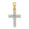 14K Yellow Gold and Rhodium 1/10ct. Diamond Latin Cross Pendant