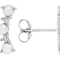 Pearl And CZ Ear Climbers In Sterling Silver