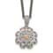 Sterling Silver Antiqued with 14K Accent Diamond Vintage Necklace