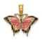 14k Yellow Gold Small Enameled Pink Butterfly Pendant