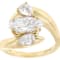 CZ Bypass Ring In 18K Gold Over Sterling Silver 4.09ctw