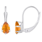 6x4mm Pear Shape Citrine Rhodium Over 10k White Gold Drop Earrings