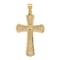 14k Yellow Gold Diamond-Cut Textured Filigree Cross Pendant