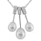 6.5-8mm Drop White Cultured Freshwater Pearl and CZ Rhodium Over
Sterling Silver Pendant