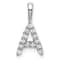 Rhodium Over 14K White Gold Lab Grown Diamond Letter A Initial Pendant