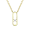 CZ Pave Station Necklace In 14K Gold Over Brass
