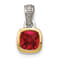 Rhodium Over Sterling Silver with 14k Accent Lab Created Ruby Pendant