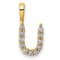14K Yellow Gold Lab Grown Diamond Letter U Initial Pendant