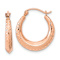 14k Rose Gold Diamond-Cut Textured 3/4" Hoop Earrings