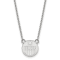 Rhodium Over Sterling Silver NHL LogoArt Edmonton Oilers Small Pendant Necklace