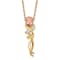 10k Yellow Gold  12k Rose Gold and 12k Green Gold Accent Diamond Rose
Pendant  18 Inch Chain
