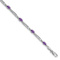 Rhodium Over 10k White Gold Diamond and Amethyst Bracelet