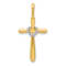 10k Yellow Gold and Rhodium Over 10k Yellow Gold Diamond Cross with
Heart Pendant