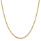 14K Yellow Gold 3mm Semi-solid Diamond-cut Open Link Cable Chain Necklace