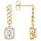 Graceful Emerald-Cut CZ Drop Earrings In 14K Gold Over Sterling Silver
