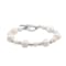 6-10mm Round White Freshwater Pearl and Beaded Sterling Silver Bracelet
with Toggle Clasp