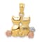 14K Yellow and Rose Gold with White Rhodium Cats Pendant