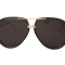 Gucci Black and Gold Tone Aviator Frame / Brown Lens Sunglasses