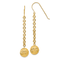 14k Yellow Gold Diamond-Cut Bead Dangle Earrings