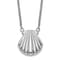 Rhodium Over Sterling Silver Seashell 15mm Locket Necklace