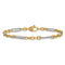 14K Two-Tone Oval and Paperclip Link 7.5 Inch Bracelet
