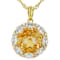 Citrine And White Zircon Pendant Necklace In 18K Gold Over Sterling
Silver 5.73ctw