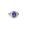 Rhodium Over Sterling Silver Oval Tanzanite and White Zircon Ring 2.38ctw