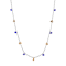 Two-tone Base Metal Charm Color Bead Necklace 40 inch