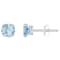 5mm Round Aquamarine Rhodium Over 10k White Gold Stud Earrings