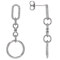 Round CZ Dangle Earrings In Sterling Silver