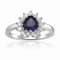 Blue Lab Created Sapphire Heart Shaped ring with White Topaz Accents
Sterling Silver Ring