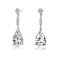 Pear Shape CZ Halo Drop Earrings In Sterling Silver